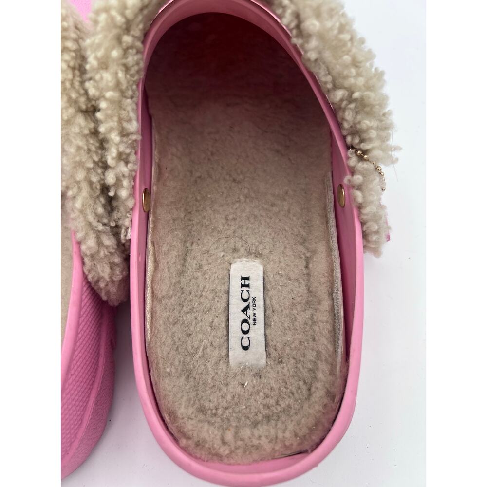 Coach Pink Shearling-Lined Clogs, size 11 - Picture 4 of 7